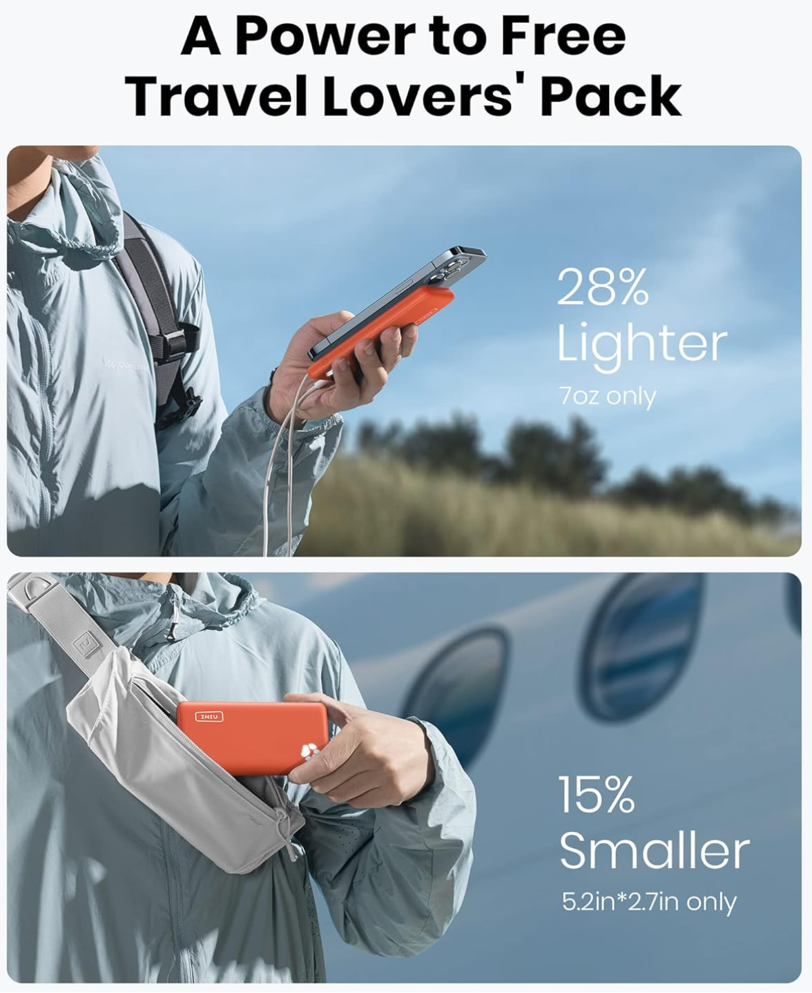 INIU Power Bank, Slimmest Triple 3A High-Speed 10000mAh Phone Portable Charger INIU 充电宝,最薄三路 3A 高速 10000mAh 手机便携充电器 - Image 2