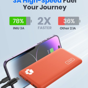 INIU Power Bank, Slimmest Triple 3A High-Speed 10000mAh Phone Portable Charger INIU 充电宝,最薄三路 3A 高速 10000mAh 手机便携充电器